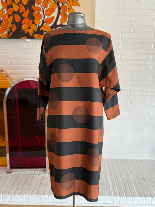 80's Silk Geo Print Dress