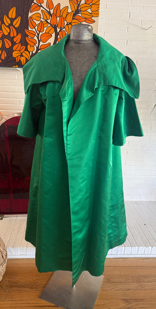 60’s Green Satin Swing Coat