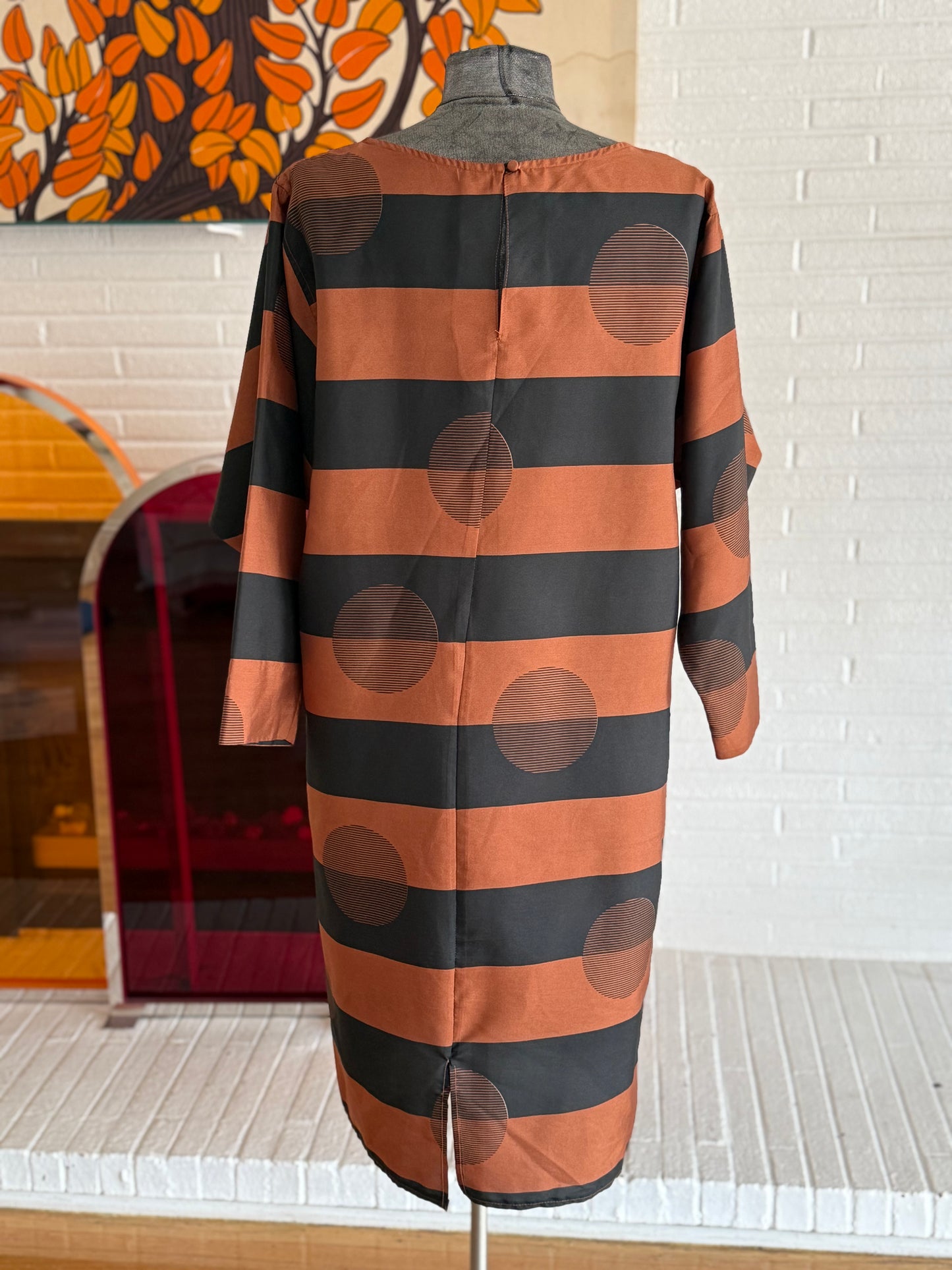 80's Silk Geo Print Dress