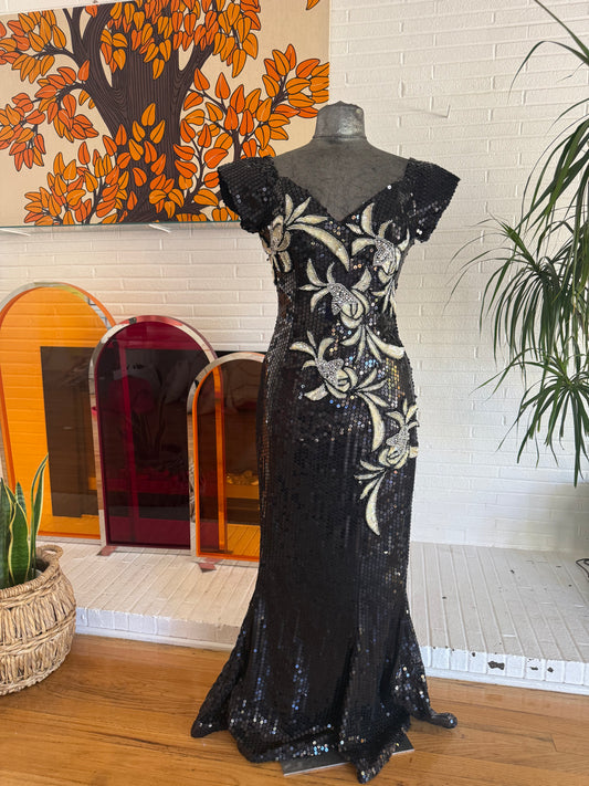 80s Sequin Mermaid Gown