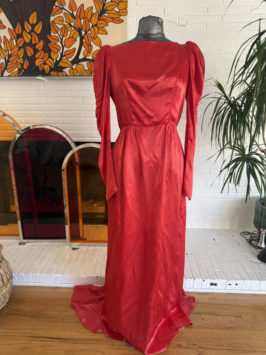 Vintage Red Handmade Dress