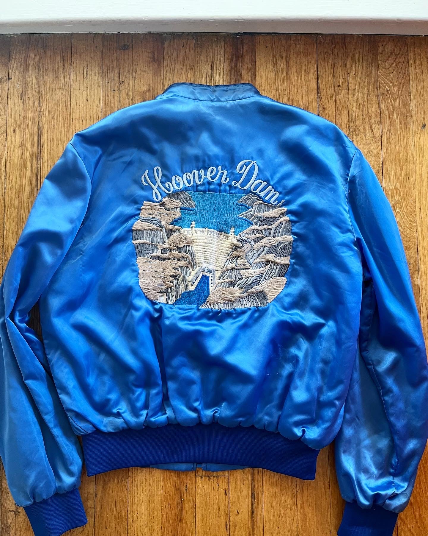 80s Hoover Dam Satin Jacket